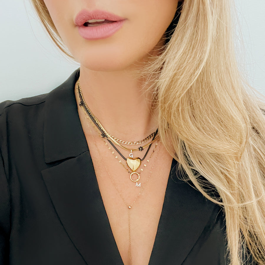 Josey Necklace (Black + Gold)