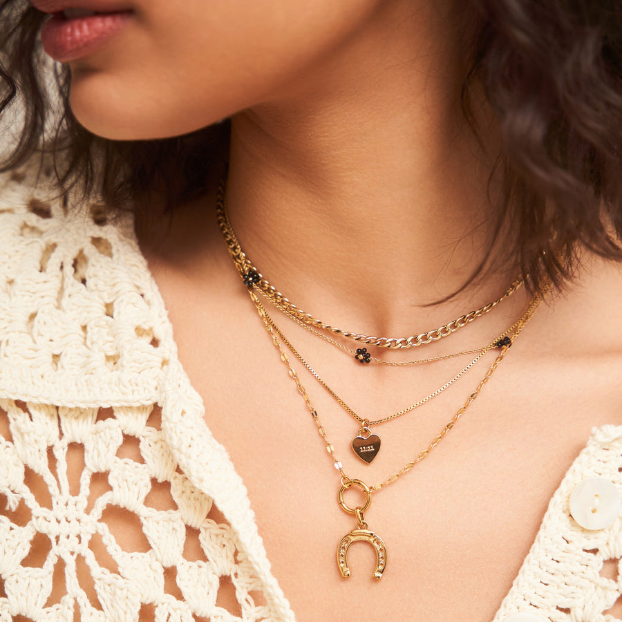 Josey Necklace (Black + Gold)