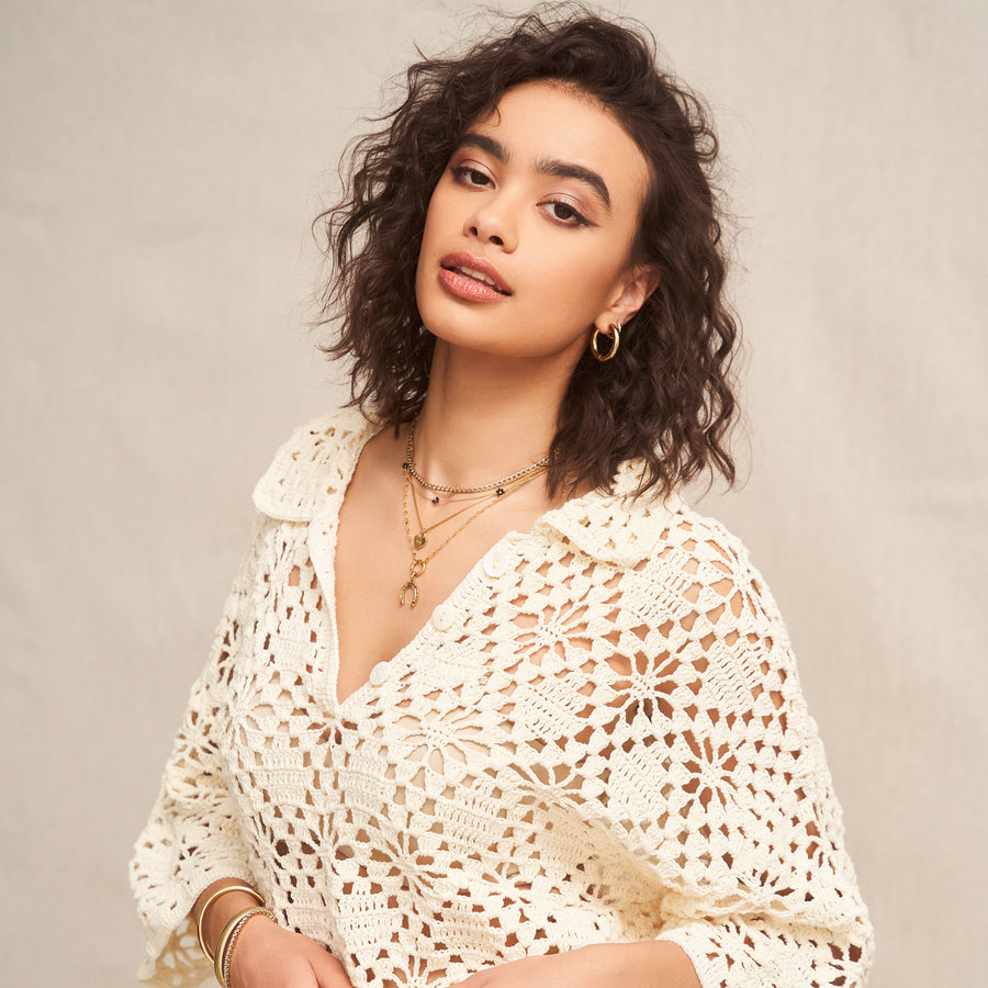 Josey Necklace (Black + Gold)