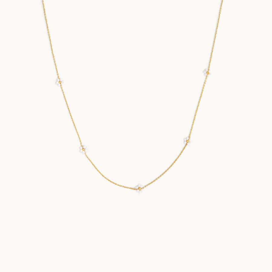 Josey Necklace (White + Gold)